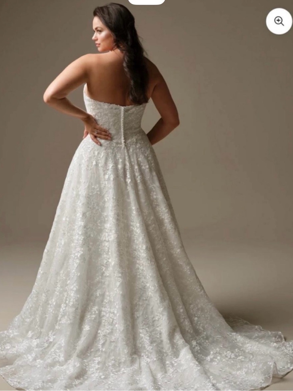 Maggie Sottero Strapless Lace A-Line Wedding Gown in Ivory